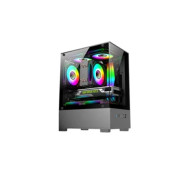 Aptech CS40 With 3 ARGB Fans Desktop Gaming Case-Black